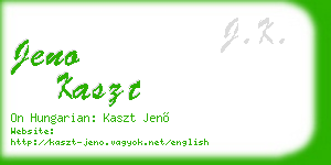 jeno kaszt business card